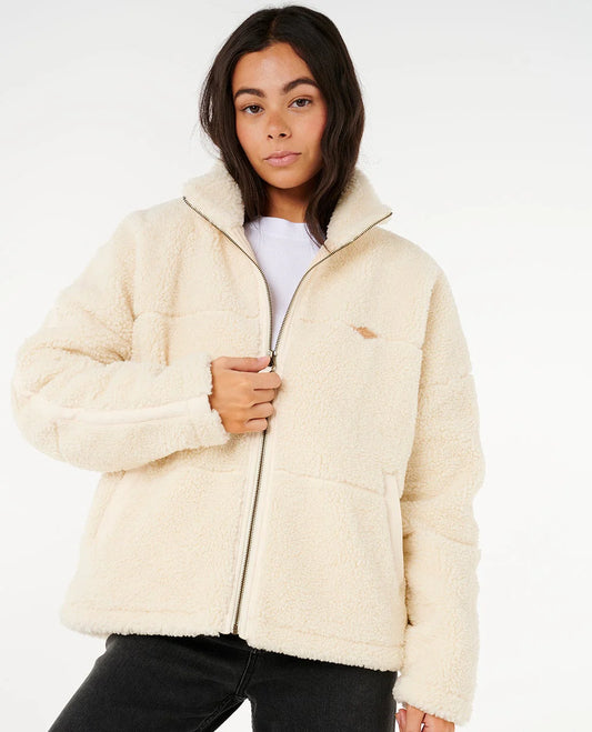 Giacca Donna in Pile Sherpa Cala Nights Look Morbido e Chiusura Zip Rip Curl