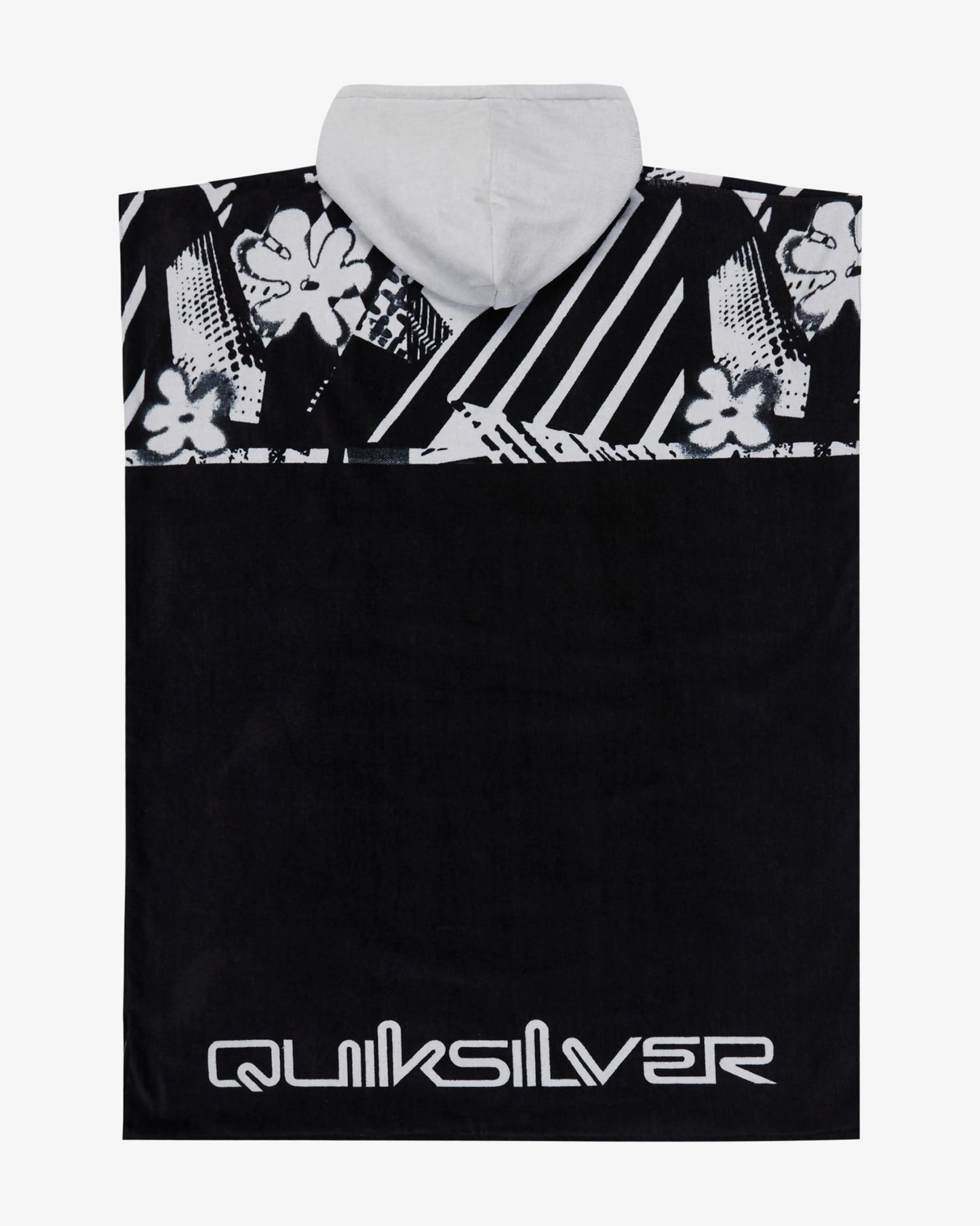Poncho Quiksilver Hoody nero grigio