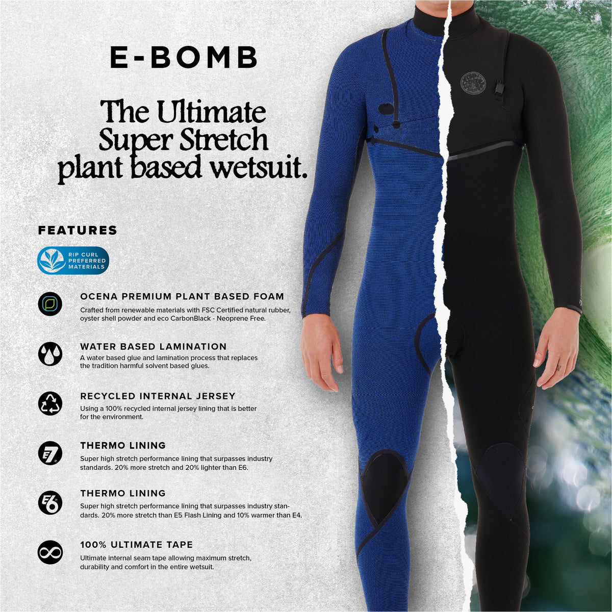 Muta Rip Curl E-Bomb 4/3mm Chest Zip