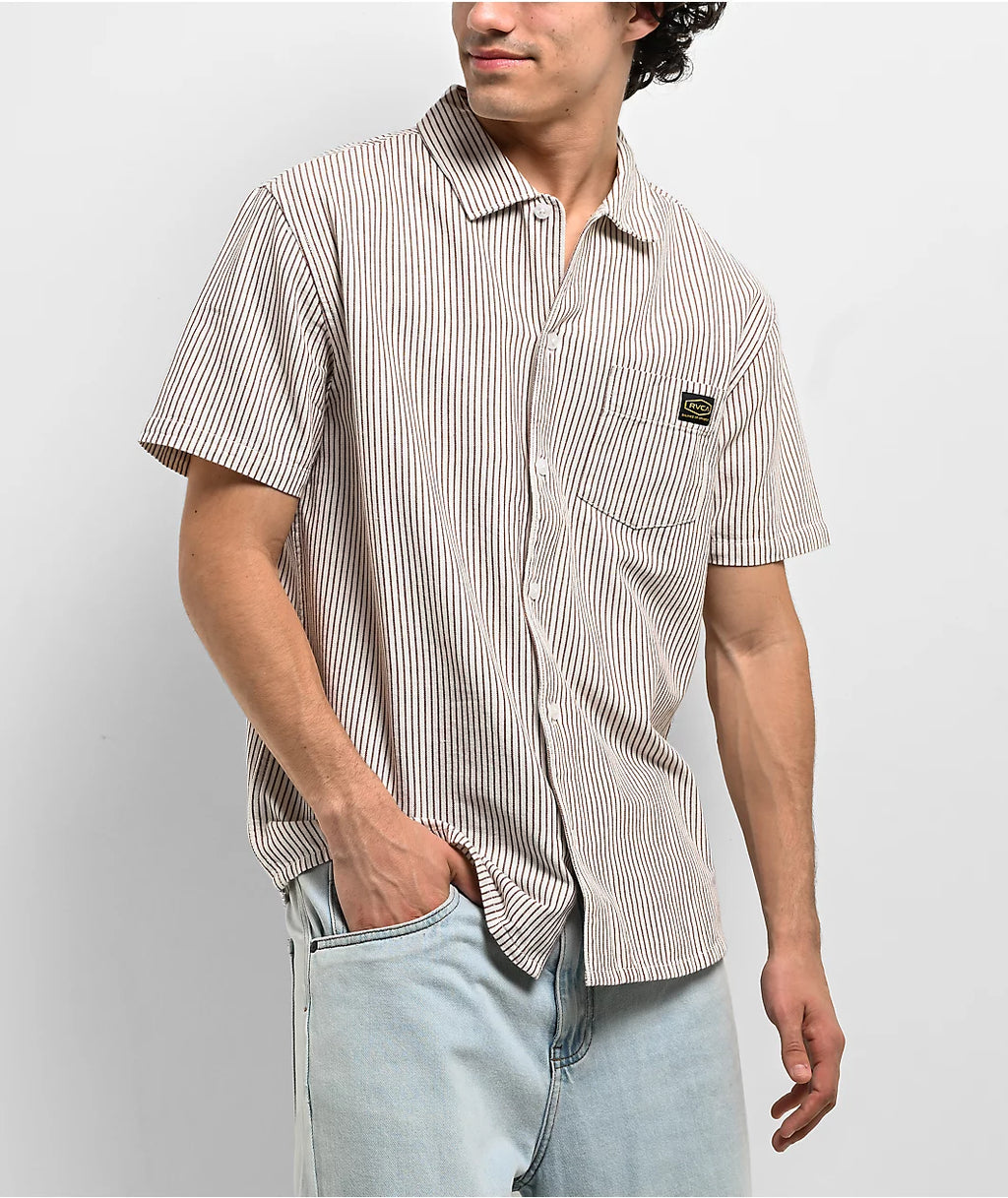 Camicia Uomo RVCA Dayshift Stripe II | Maniche Corte, Fantasia a Righe