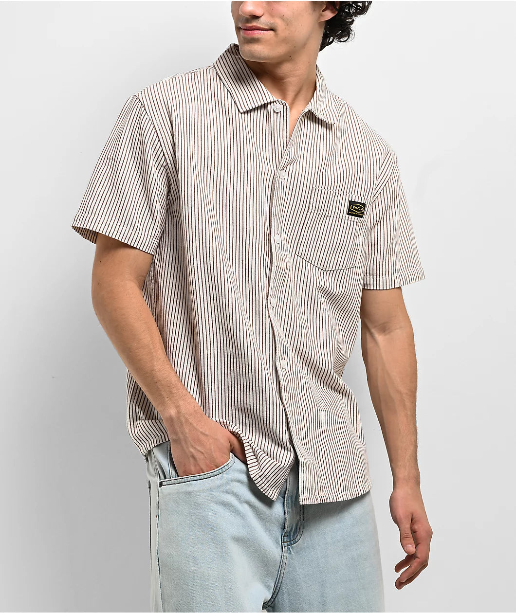 Camicia Uomo RVCA Dayshift Stripe II | Maniche Corte, Fantasia a Righe