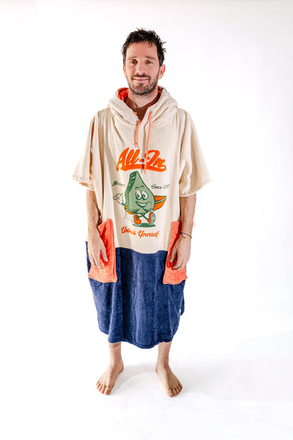 ALL-IN Maskot - Poncho da Surf con Cappuccio e Tasche