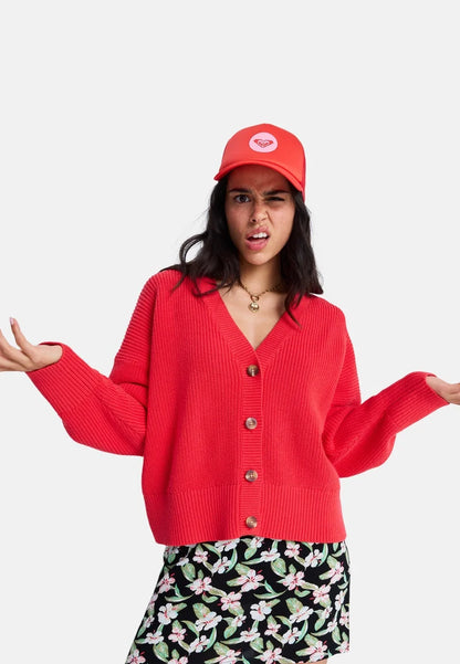 Cardigan rosso roxy Donna Cosmic Coast