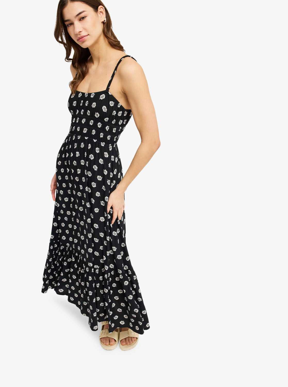Vestito Allacciato Donna Sunrise Coastline Printed – Nero