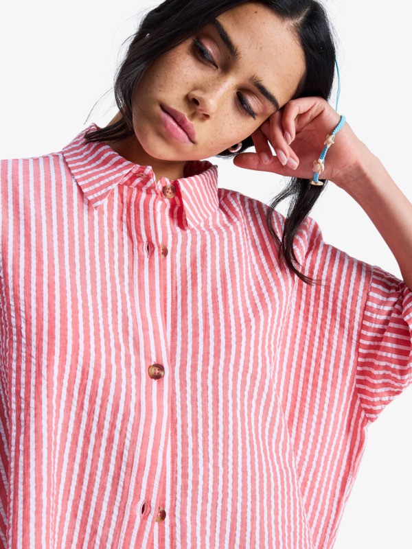 Camicia a Maniche Corte Donna Beachy Nostalgia – Rosso