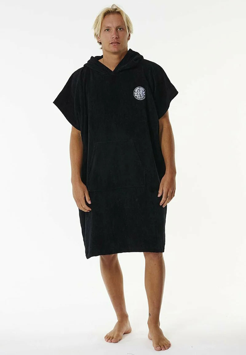 Poncho  LOGO HOODED Unisex | Nero, Spugna 100% Cotone