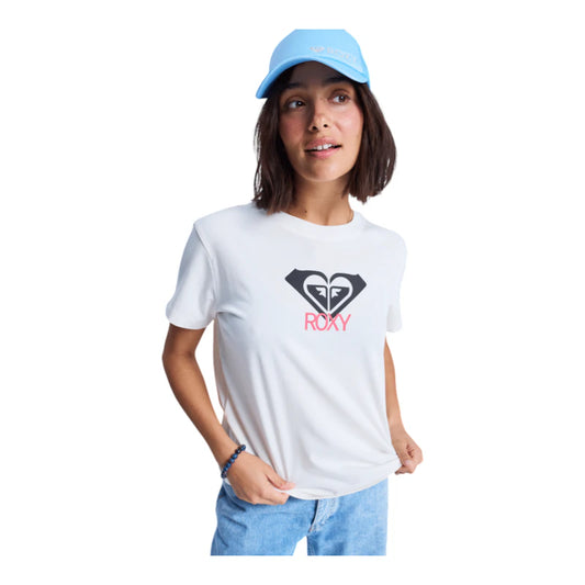 Roxy T-Shirt Maniche Corte Ocean Road Art Donna - Bright White