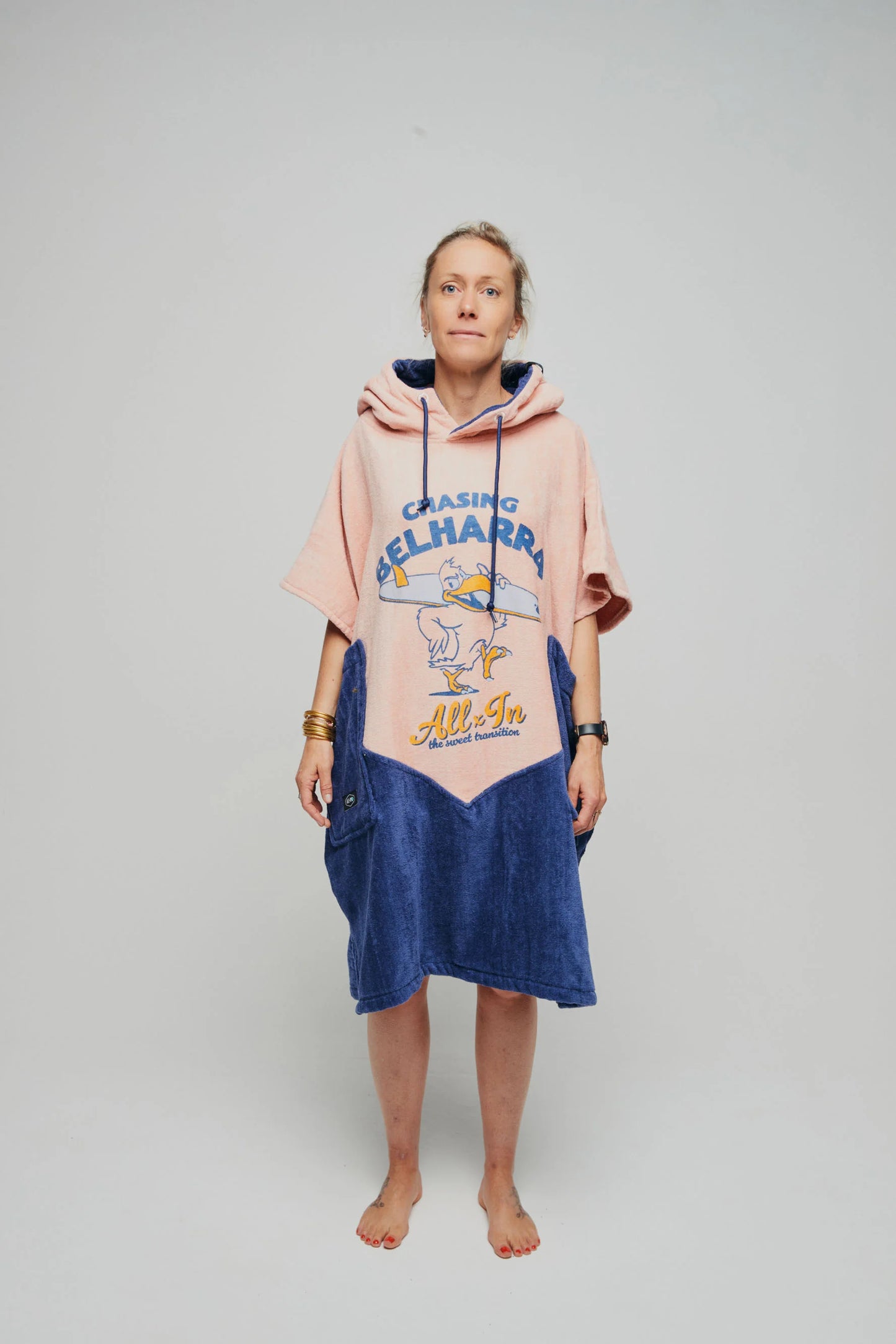 Poncho Mare e Surf Adulto in Spugna di Cotone "Chasing Madame" – Taglia Unica