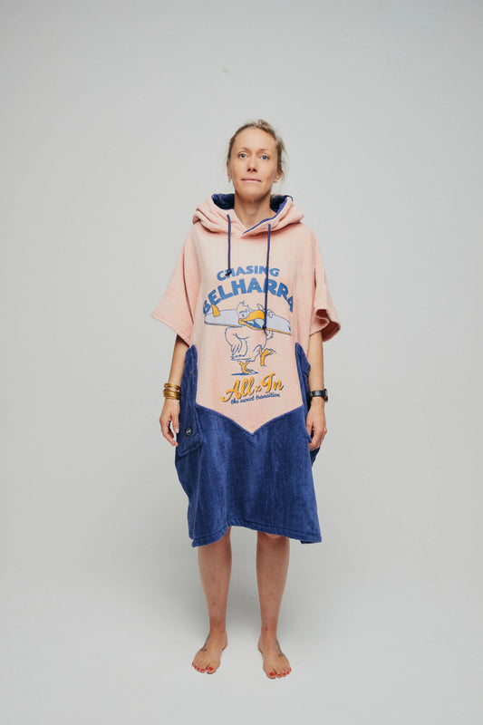 Poncho Mare e Surf Adulto in Spugna di Cotone "Chasing Madame" – Taglia Unica