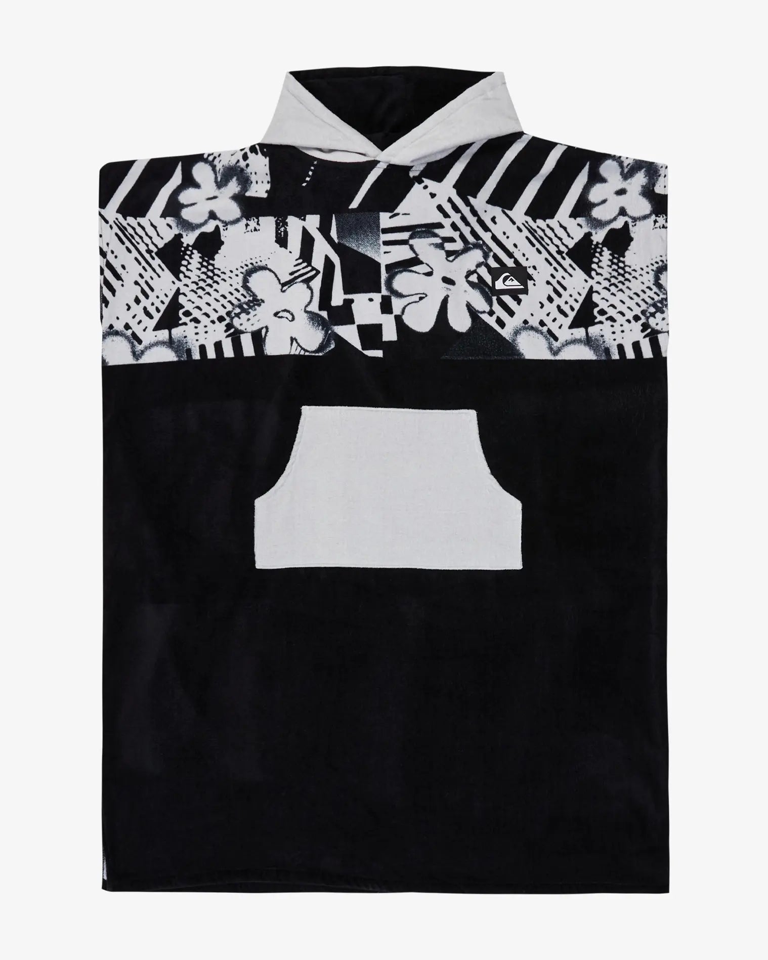Poncho Quiksilver Hoody nero grigio