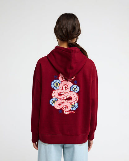Felpa con Cappuccio Donna RVCA Snake Hoodie