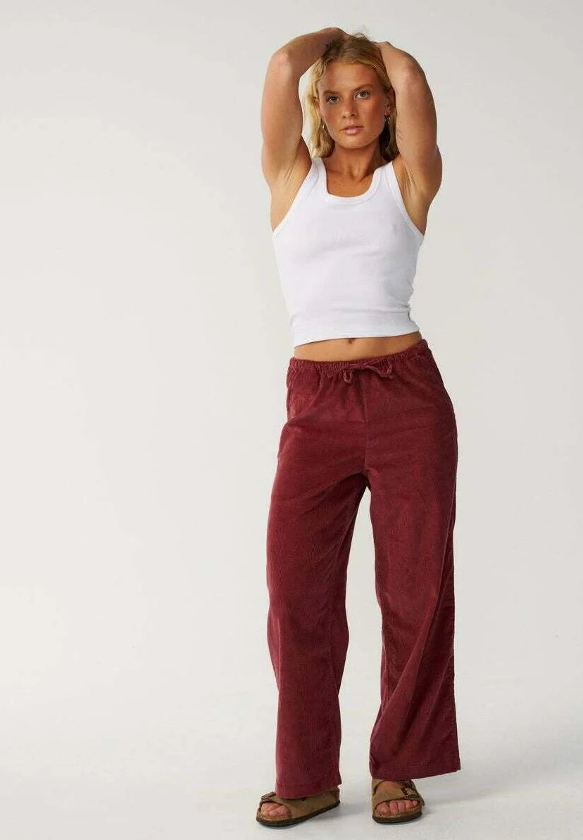 Pantaloni  Rip Curl Keepsakes Washed Cord – Dark Plum