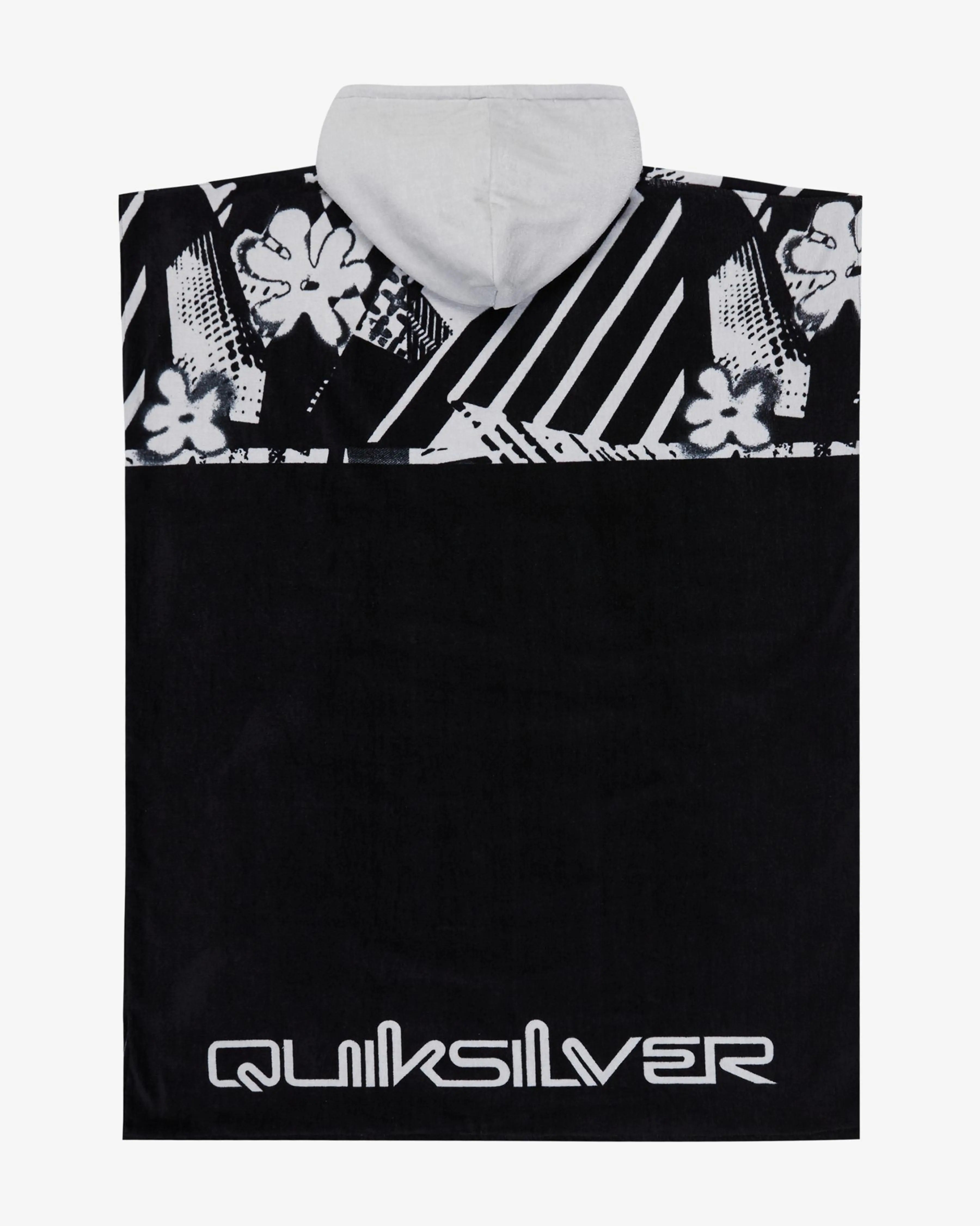 Poncho Quiksilver Hoody nero grigio