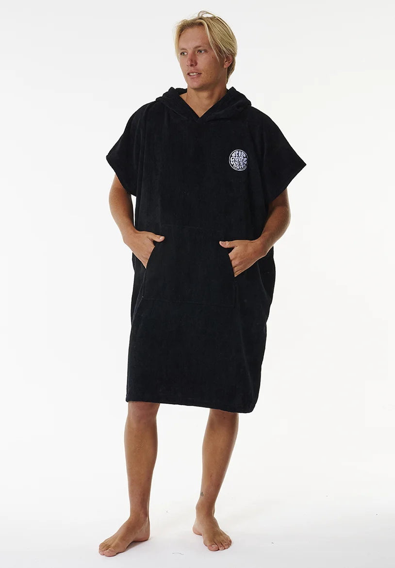 Poncho  LOGO HOODED Unisex | Nero, Spugna 100% Cotone