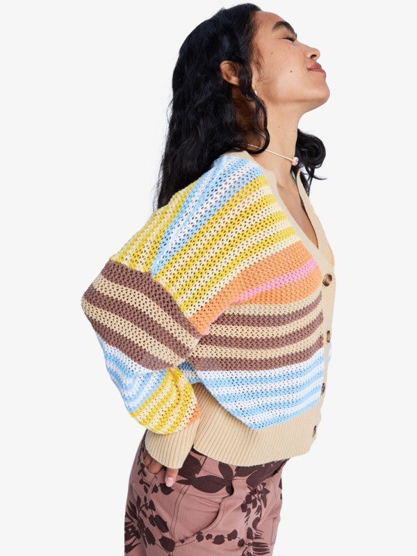 Cardigan Donna Scollo a V in Cotone Mid-Weight