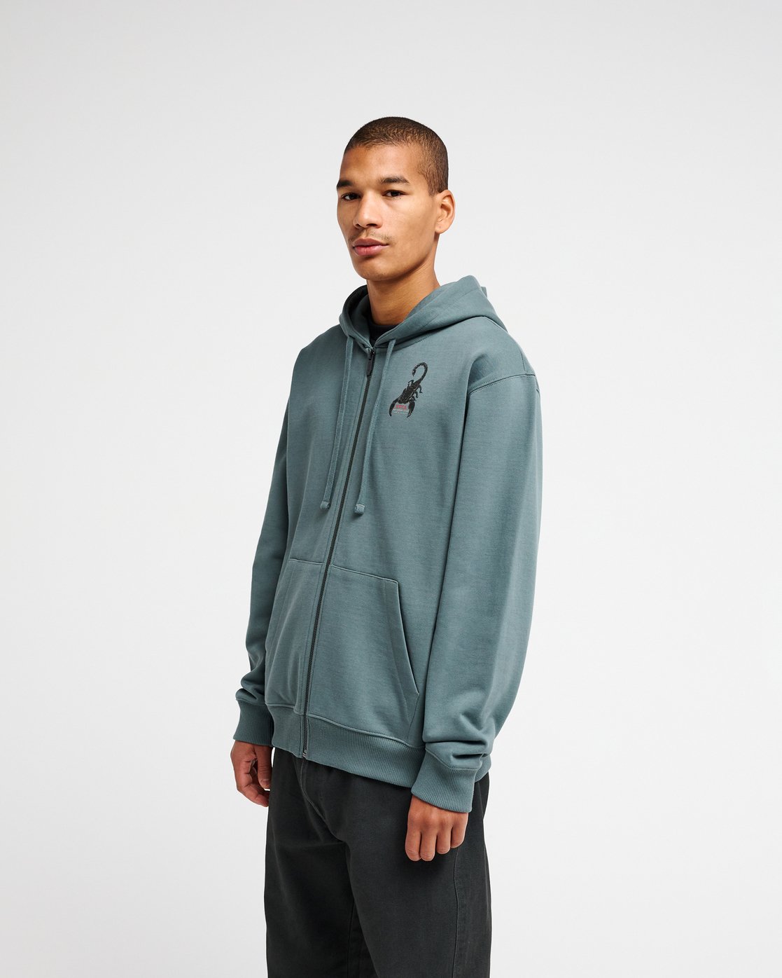 Felpa Uomo con Zip RVCA Scorpo Zip Hoodie – Dark Green