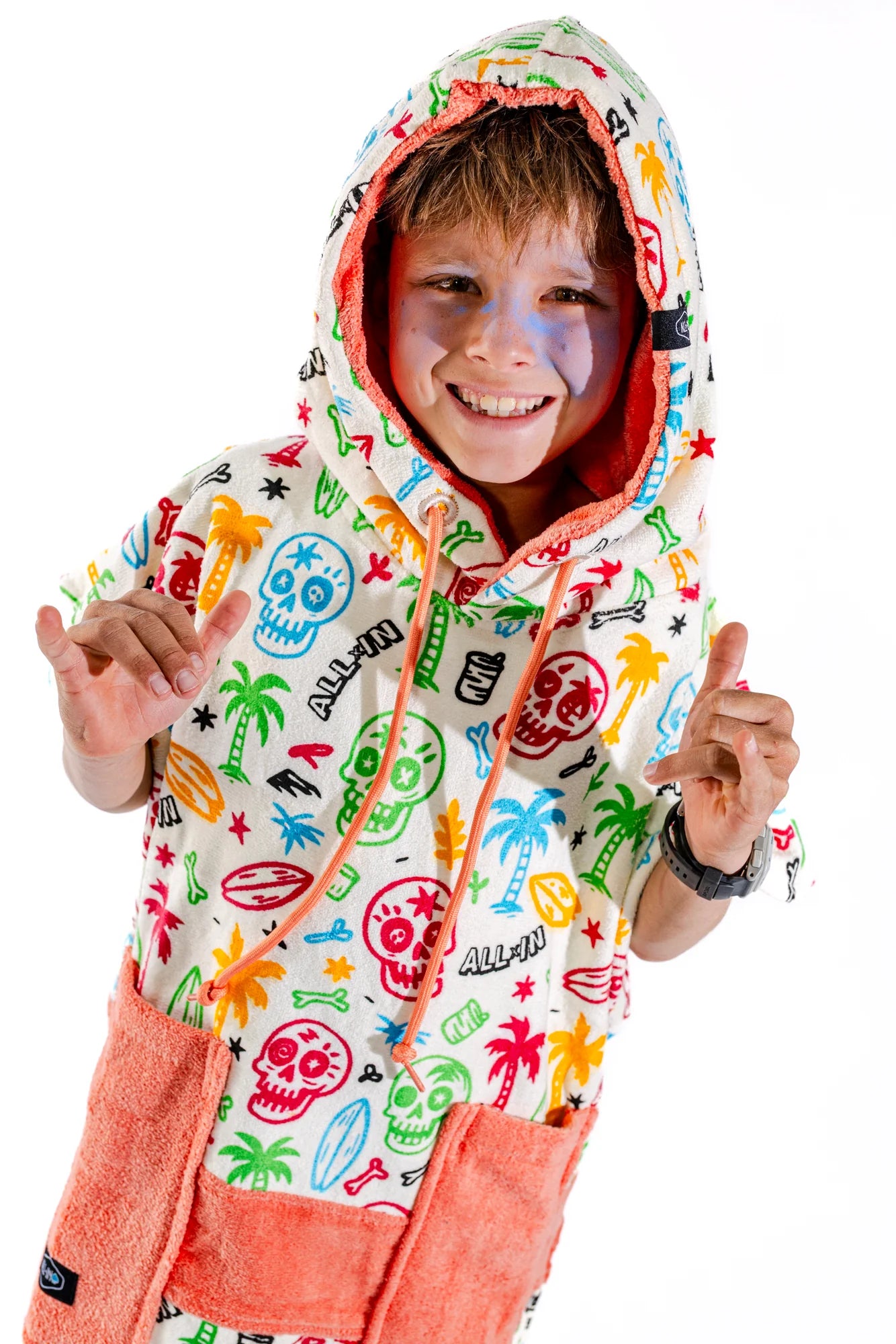 Poncho Surf Junior Skully ALL-IN | Accappatoio Spugna Bambino
