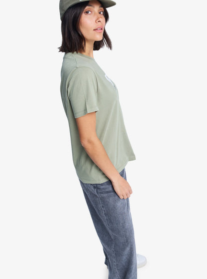 Roxy T-Shirt Maniche Corte Ocean Road Art Donna -green