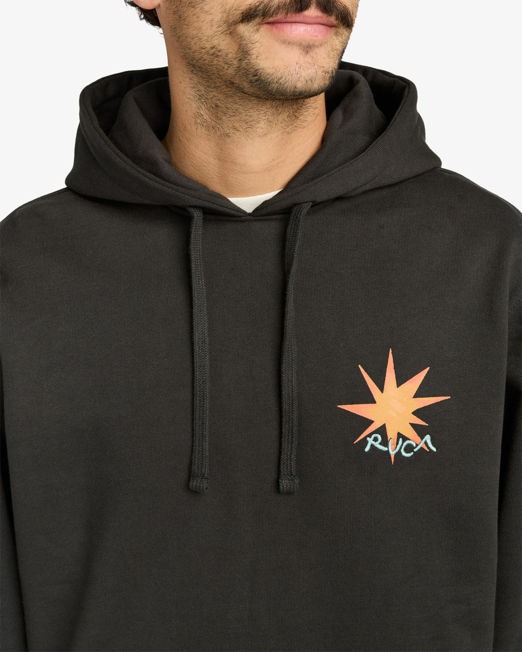 Felpa con Cappuccio Uomo Pegasus Hood RVCA  Boxy Fit Grafica Serigrafata