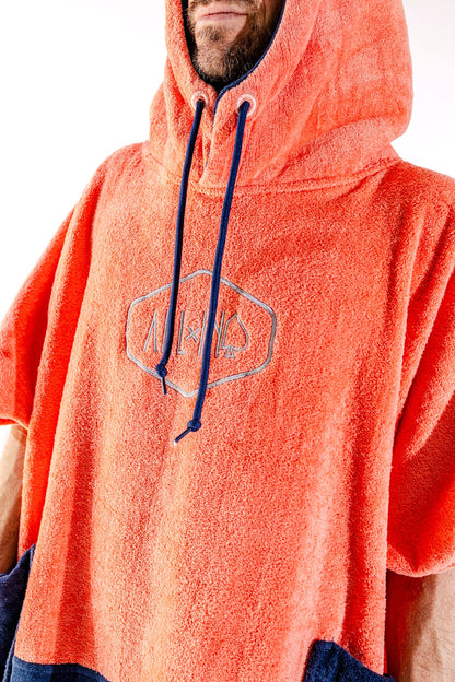 Poncho Mare e Surf Adulto ALL-IN – Orange (100% Cotone)
