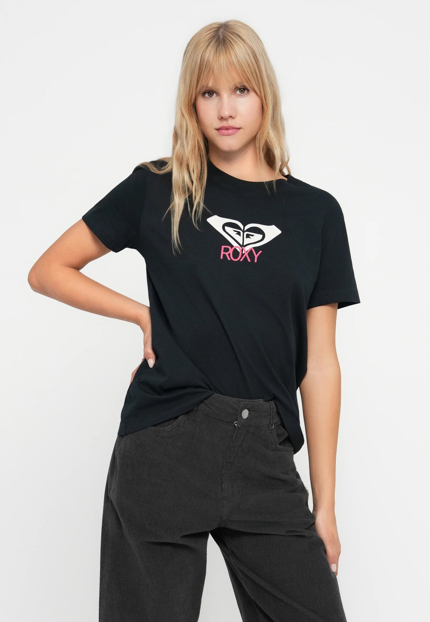 Roxy T-Shirt Maniche Corte Ocean Road Art Donna - Black