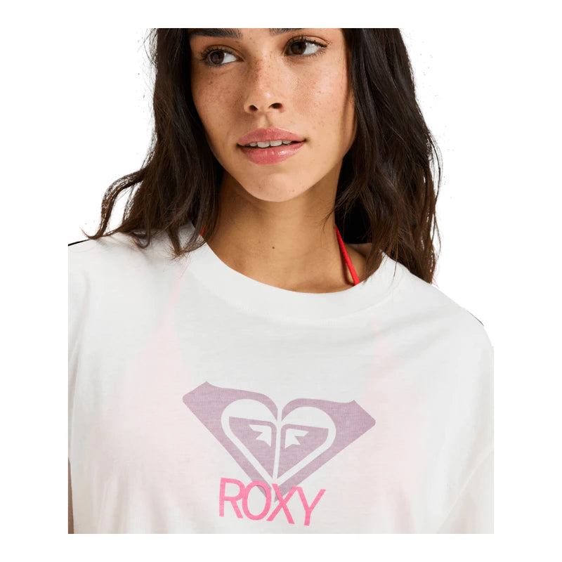 Roxy T-Shirt Maniche Corte Ocean Road Art Donna - Bright White