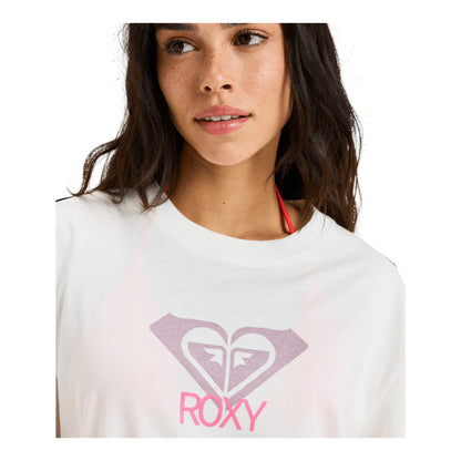 Roxy T-Shirt Maniche Corte Ocean Road Art Donna - Bright White