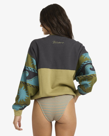 Felpa Verde Donna Billabong Split Palm Kenda