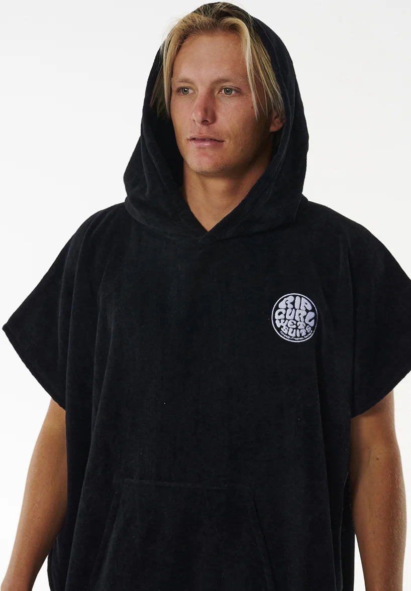 Poncho  LOGO HOODED Unisex | Nero, Spugna 100% Cotone