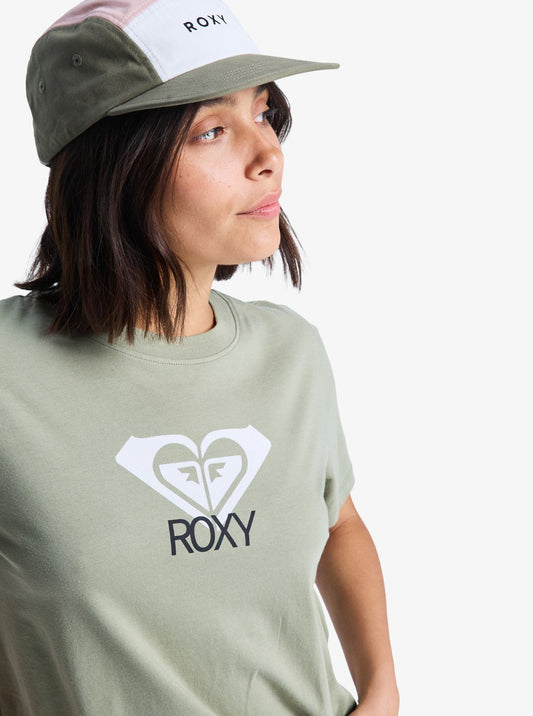 Roxy T-Shirt Maniche Corte Ocean Road Art Donna -green