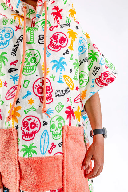 Poncho Surf Junior Skully ALL-IN | Accappatoio Spugna Bambino