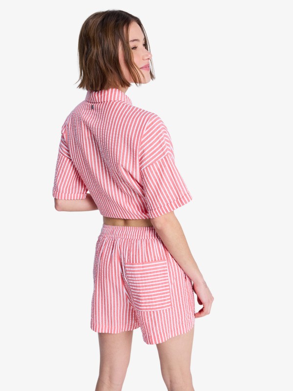 Bermuda da Spiaggia Donna Lekeitio Break High Stripe – Rosso