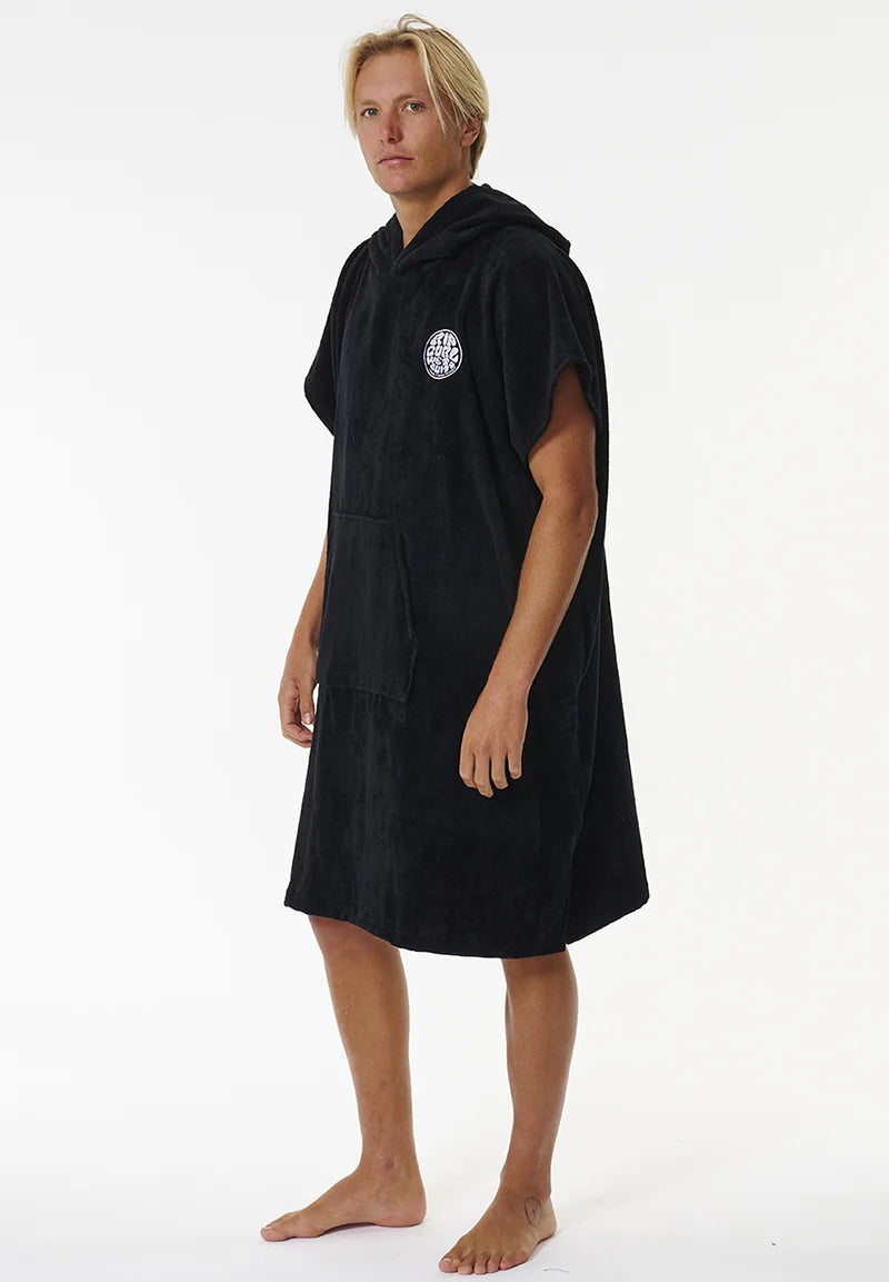 Poncho  LOGO HOODED Unisex | Nero, Spugna 100% Cotone