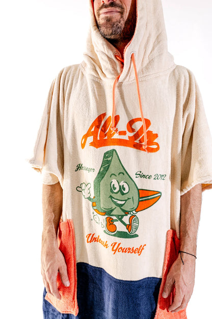 ALL-IN Maskot - Poncho da Surf con Cappuccio e Tasche