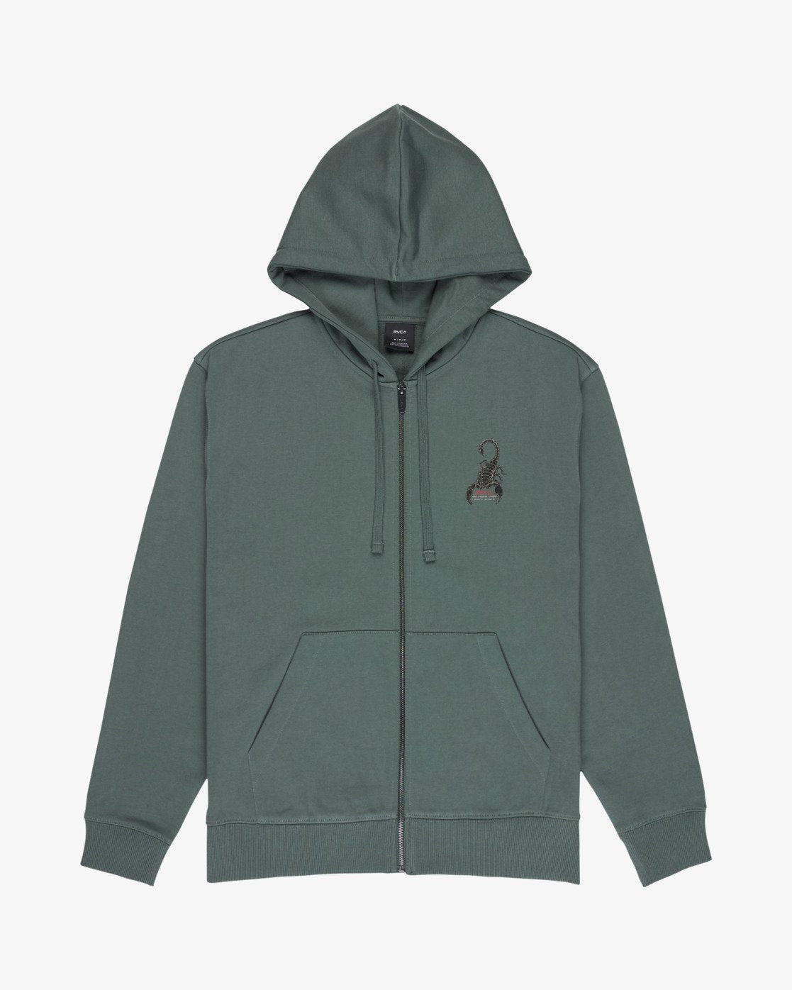 Felpa Uomo con Zip RVCA Scorpo Zip Hoodie – Dark Green
