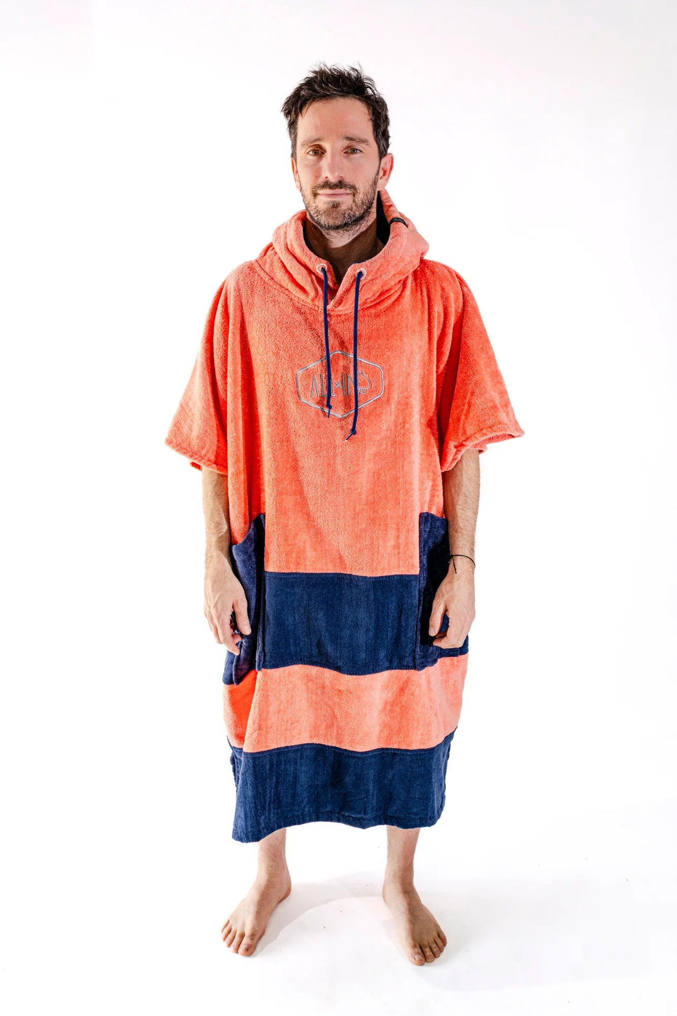 Poncho Mare e Surf Adulto ALL-IN – Orange (100% Cotone)