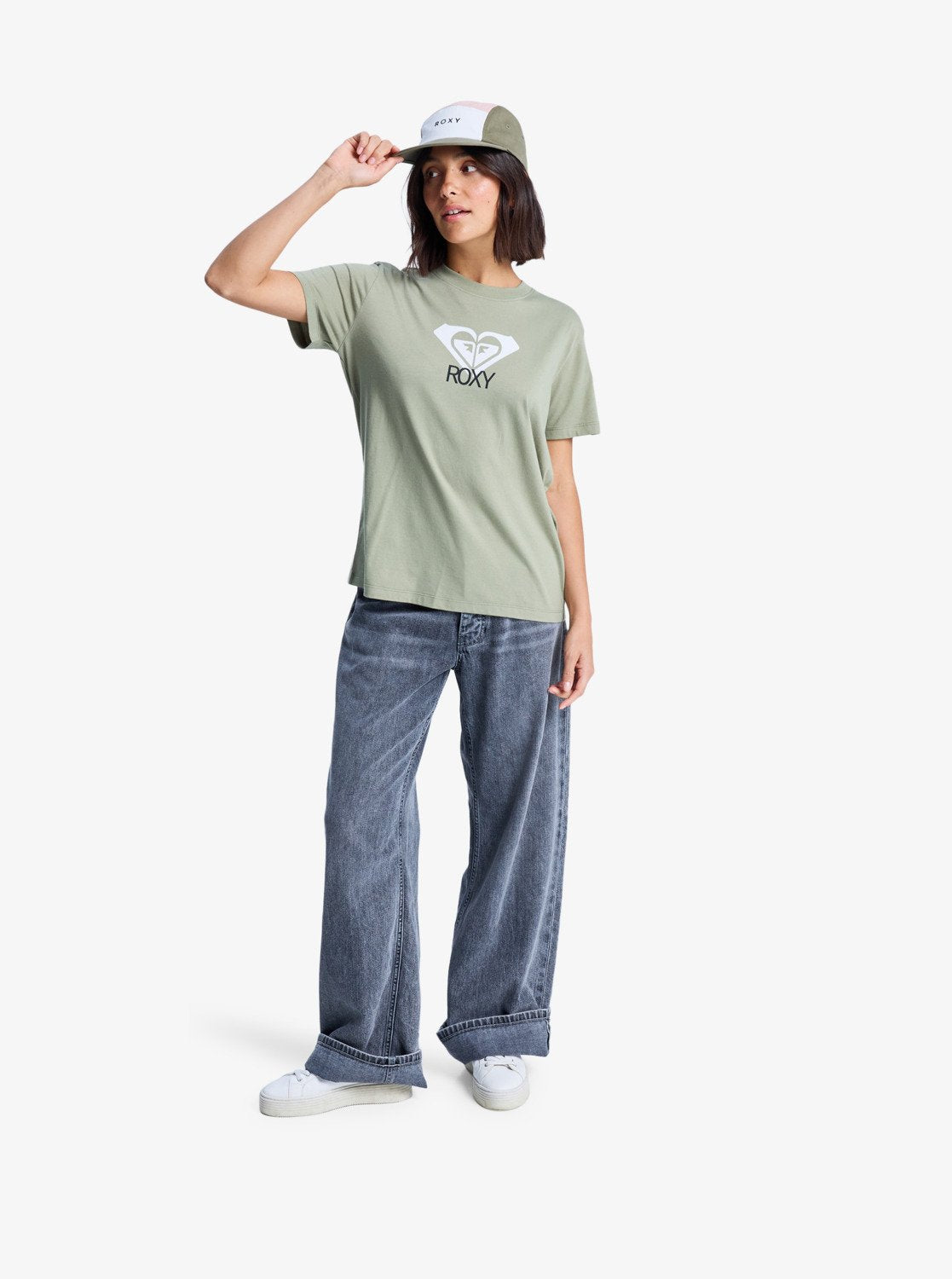 Roxy T-Shirt Maniche Corte Ocean Road Art Donna -green