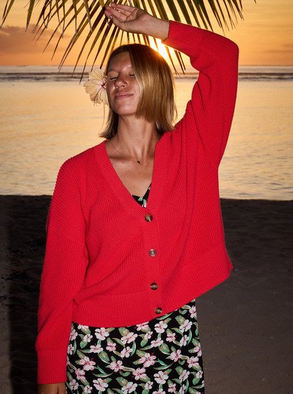 Cardigan rosso roxy Donna Cosmic Coast