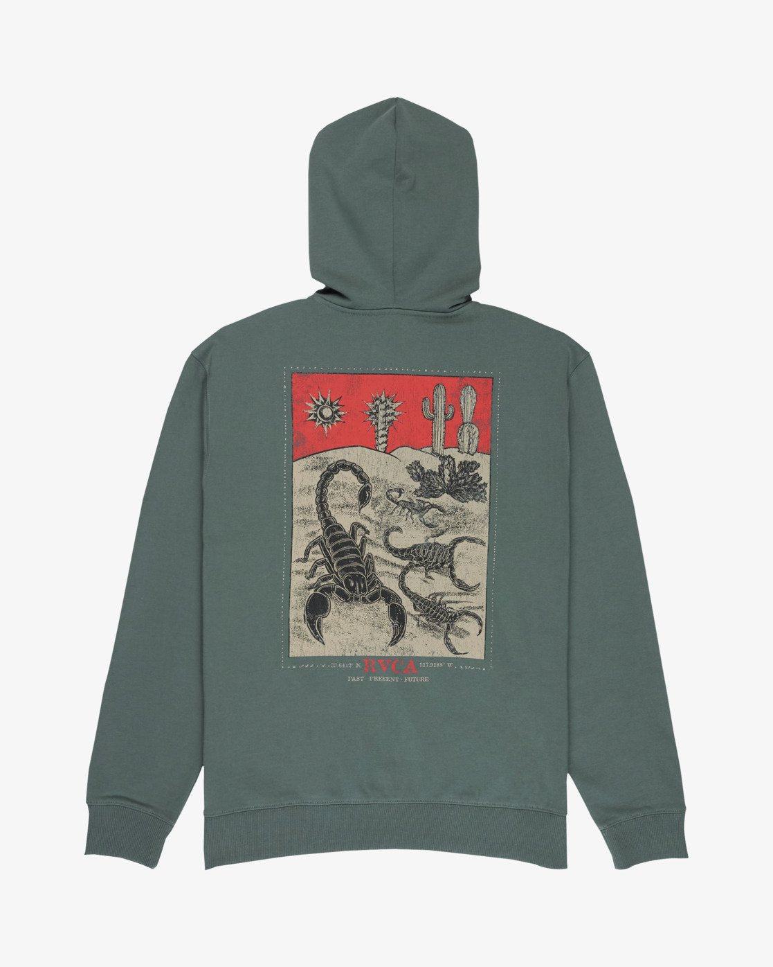 Felpa Uomo con Zip RVCA Scorpo Zip Hoodie – Dark Green