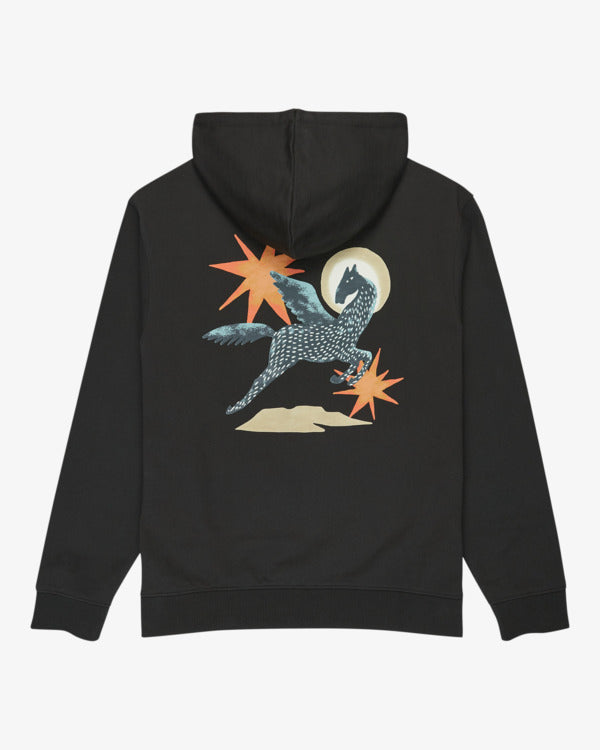 Felpa con Cappuccio Uomo Pegasus Hood RVCA  Boxy Fit Grafica Serigrafata