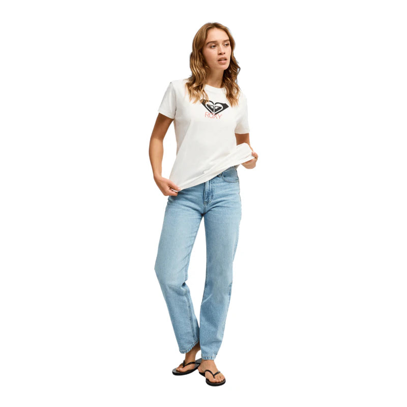 Roxy T-Shirt Maniche Corte Ocean Road Art Donna - Bright White