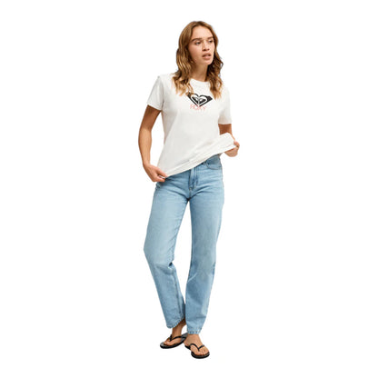 Roxy T-Shirt Maniche Corte Ocean Road Art Donna - Bright White