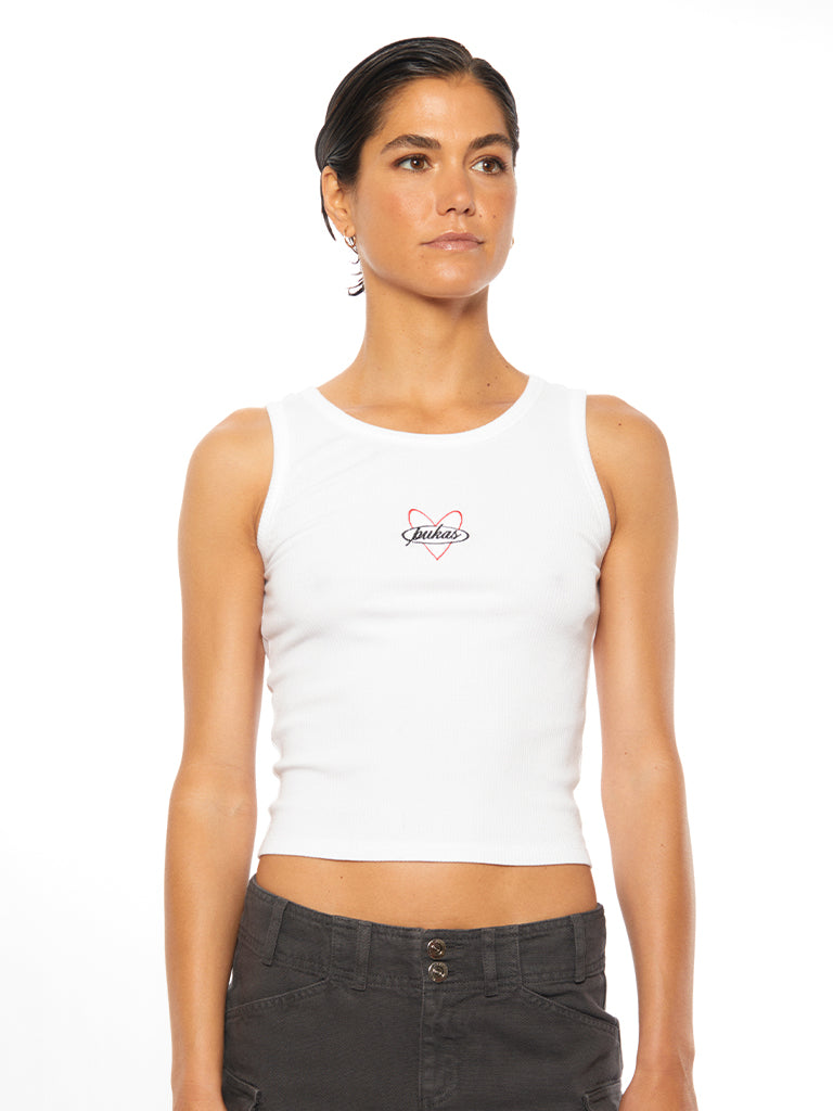 Canotta Donna Pukas Wmn Rib Tank "Love" | Tessuto a Costine