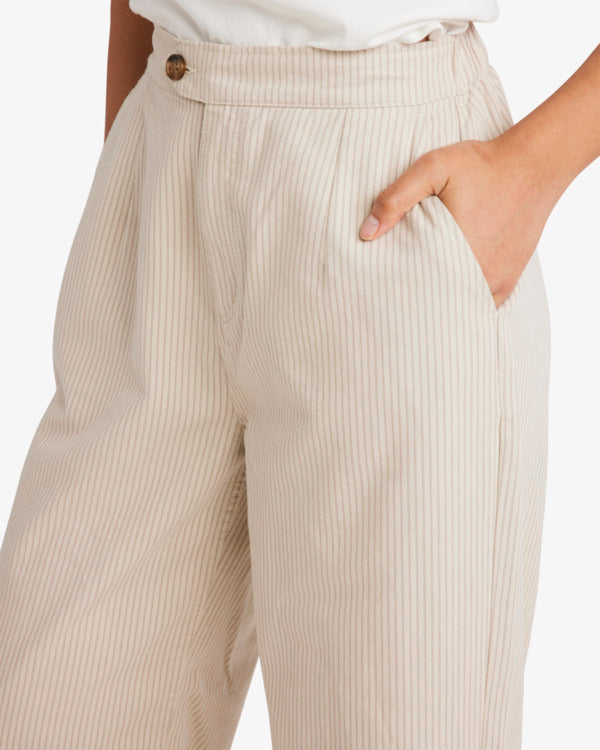 Pantaloni Donna Stripe Hudson Wide Leg | Vita Alta, Gamba Larga